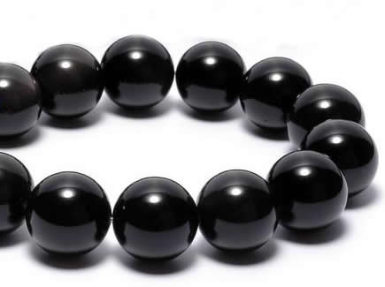 COB07 15.5 inches 18mm round black obsidian gemstone beads wholesale