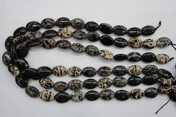 COB156 15.5 inches 13*18mm oval snowflake obsidian beads