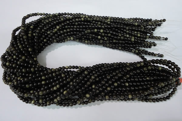 COB251 15.5 inches 4mm round golden obsidian beads wholesale