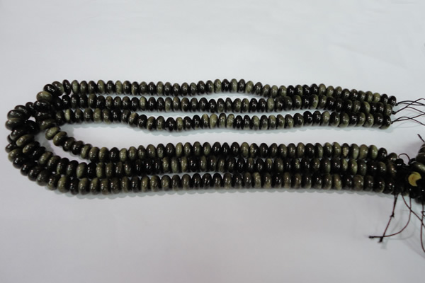 COB260 15.5 inches 5*8mm rondelle golden obsidian beads wholesale