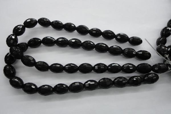 COB375 15.5 inches 13*18mm faceted rice black obsidian beads