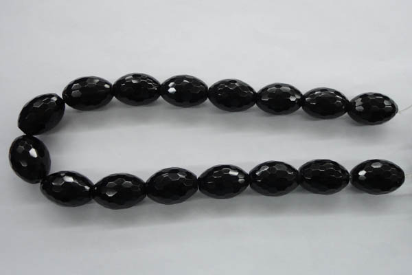 COB377 15.5 inches 18*25mm faceted rice black obsidian beads