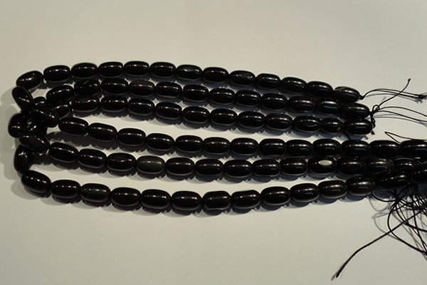 COB461 15.5 inches 8*12mm drum black obsidian beads wholesale