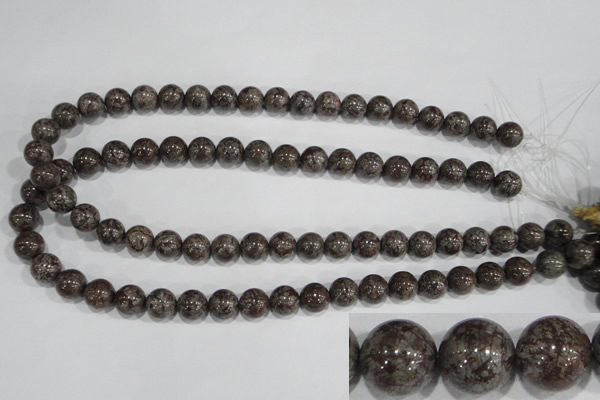 COB554 15.5 inches 12mm round red snowflake obsidian beads wholesale