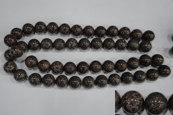 COB556 15.5 inches 16mm round red snowflake obsidian beads wholesale