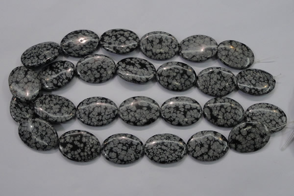 COB56 15.5 inches 22*30mm oval Chinese snowflake obsidian beads