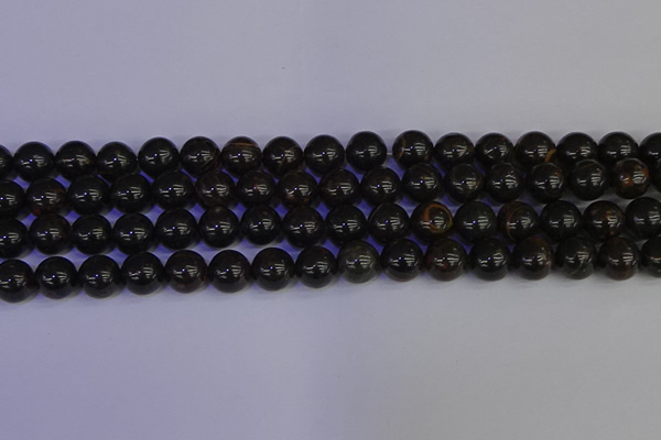 COB653 15.5 inches 10mm round gold black obsidian beads wholesale