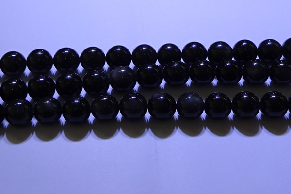 COB706 15.5 inches 16mm round ice black obsidian beads wholesale