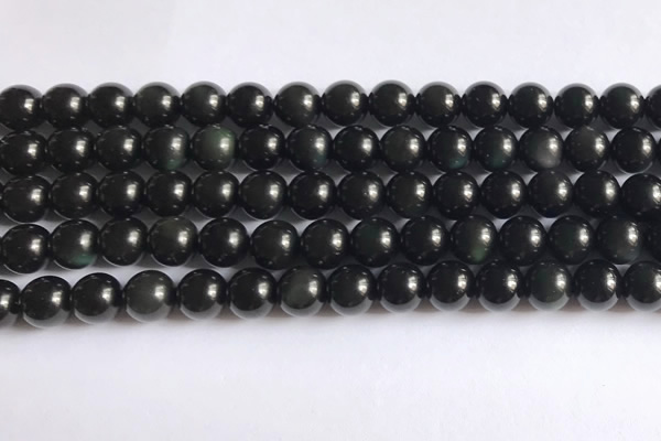 COB721 15.5 inches 6mm round black obsidian gemstone beads