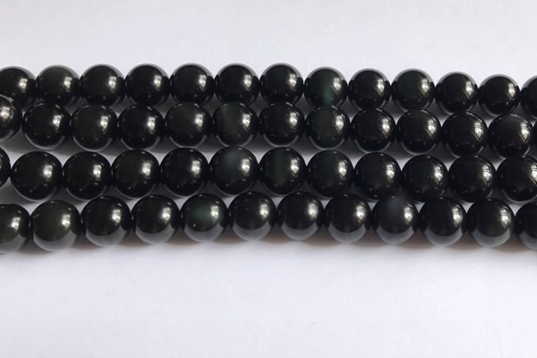 COB723 15.5 inches 10mm round black obsidian gemstone beads
