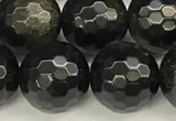 COB787 15 inches 10mm faceted round golden obsidian beads