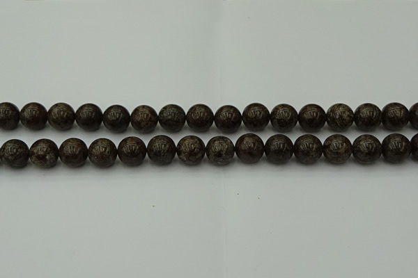 COB803 15.5 inches 10mm round red snowflake obsidian beads