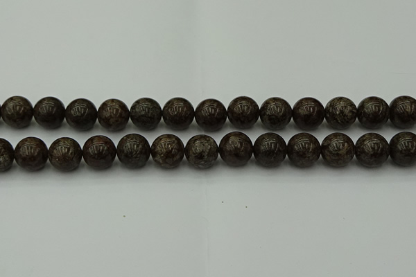COB805 15.5 inches 14mm round red snowflake obsidian beads