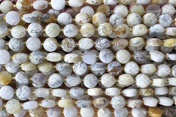 COIN144 15 inches 6mm faceted coin opal gemstone beads