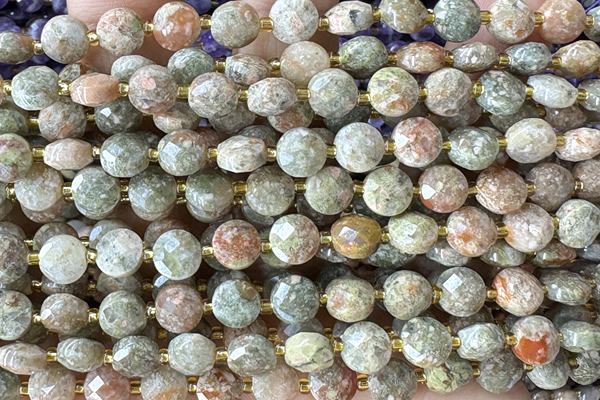 COIN149 15 inches 6mm faceted coin jade beads