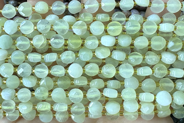 COIN158 15 inches 6mm faceted coin New jade gemstone beads