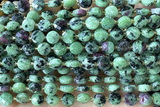 COIN160 15 inches 6mm faceted coin ruby zoisite beads