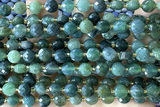 COIN161 15 inches 6mm faceted coin moss agate beads