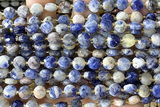 COIN166 15 inches 6mm faceted coin sodalite gemstone beads
