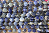 COIN168 15 inches 6mm faceted coin sodalite gemstone beads