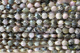COIN171 15 inches 6mm faceted coin rhodonite gemstone beads