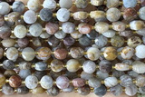 COIN172 15 inches 6mm faceted coin yellow crazy lace agate beads