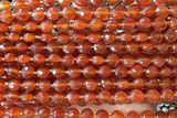 COIN178 15 inches 6mm faceted coin red agate beads