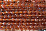 COIN179 15 inches 6mm faceted coin red agate beads