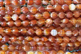 COIN180 15 inches 6mm faceted coin red agate beads