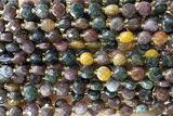 COIN189 15 inches 6mm faceted coin jasper beads