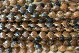 COIN191 15 inches 6mm faceted coin mahogany obsidian beads