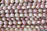 COIN198 15 inches 6mm faceted coin pink wooden jasper beads