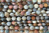 COIN199 15 inches 6mm faceted coin picture jasper gemstone beads