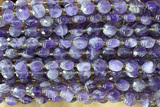 COIN201 15 inches 6mm faceted coin amethyst gemstone beads
