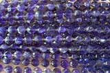 COIN202 15 inches 6mm faceted coin amethyst gemstone beads