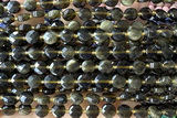 COIN203 15 inches 6mm faceted coin obsidian gemstone beads