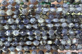 COIN205 15 inches 6mm faceted coin iolite gemstone beads