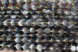 COIN207 15 inches 6mm faceted coin obsidian gemstone beads