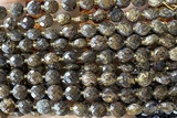 COIN208 15 inches 6mm faceted coin bronzite gemstone beads