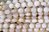 COIN223 15 inches 8mm faceted coin pink aventurine jade beads