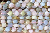 COIN227 15 inches 8mm faceted coin morganite gemstone beads