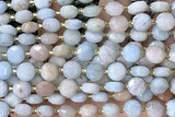 COIN228 15 inches 8mm faceted coin aquamarine gemstone beads
