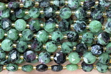 COIN234 15 inches 8mm faceted coin ruby zoisite beads