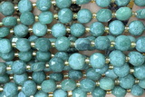 COIN235 15 inches 8mm faceted coin green aventurine jade beads