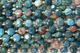 COIN236 15 inches 8mm faceted coin jasper gemstone beads