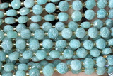 COIN237 15 inches 8mm faceted coin amazonite gemstone beads