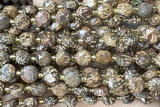 COIN241 15 inches 8mm faceted coin elephant blood jasper beads