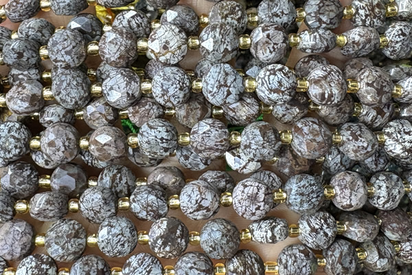 COIN244 15 inches 8mm faceted coin jasper gemstone beads