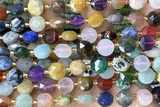 COIN250 15 inches 8mm faceted coin mix gemstone beads