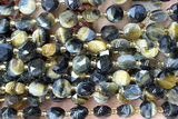 COIN254 15 inches 8mm faceted coin tiger eye gemstone beads